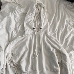 White Cropped Hoodie